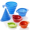 Wholesale 6 pcs set collapsible silicone funnel