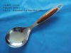 Wholesale stainless steel soup ladle with wood handle