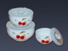 factory directly sell porcelain dinnerware ceramic bowl with 3 pcs storage bowl set