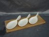 Wholesale ceramic plate on bamboo