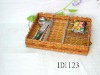 Wholesale Handmade divisions rattan tableware storage basket