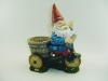 Wholesale Poly resin gnome w/flower pot for Garden Decoration
