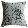 Wholesale Flower printed sofa cushion white plush cushion