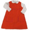 fabric leather fur baby Infant Adorable little girls corduroy monogrammed dress bibs Toddlers Clothing dresses baby sleeping bag
