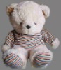 Wholesale soft stuffed baby teddy bear with stripe t-shirt