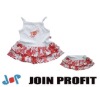 Wholesale infant wear plain cotton basic top with skirts