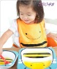 Wholesale lovely cartoon image waterproof cotton baby bibs with a rice poket in the front