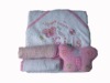 Wholesale baby hooded towel sets/baby garment/baby gift sets