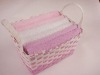 three-color basket with face towels