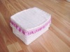 Wholesale white terry cotton face towels in one paper basket