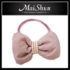Hot sell leather bowknot elastic hair band/headdress flower/headband/elastic/hair tie/ponytail holder/baby hair accessories