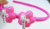 Wholesale popular pink heart plastic baby hairband