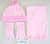 Wholesale baby hat+scarf+mitten
