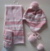 Wholesale Knitted hat ,scarf & mitten 3 pcs set