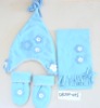 Wholesale baby hat+scarf+mitten