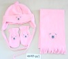 Wholesale baby hat+scarf+mitten