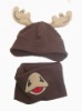Wholesale Child fleece hat animal hat deer hat and neck warmer set Manufacturer Green Products FLE8057