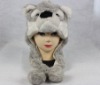 Wholesale weasel plush animal head hat