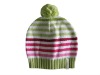 Wholesale Toddler cotton striped knit beanie with pom pom