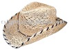 Wholesale Hollow Langya straw cowboy hat/summer hat/straw hat