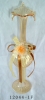 Wholesale mouth blown glass vase, with fabric flower on the body of vase