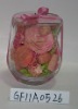 Wholesale 600g hot pink potpourri in cute glass vase