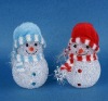 Wholesale button battery operated RGB led EVA snowman light