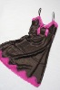 100% polyester satin lingerie with lace&bow clothing dress