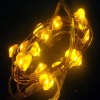 Wholesale 2m 20 lights yellow heart-shaped led copper string light with battery operated