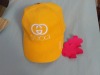 Wholesale Yellow 6 Panels baseball caps with front embroidered