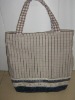 Jute quilted fabric tote bags