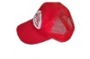 Wholesale red baseball caps with Nylon Mesh Back