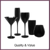 Wholesale black colored wine glass