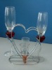 Wholesale Clear glass wine goblet set for Valentine's Day