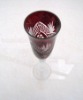Wholesale mouth blown colored glass cut stemware for red wine