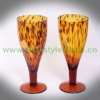 Wholesale Leopard spots solid colored handblown beer glass cup