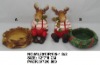 2asst reindeer candle holder in polyresin for x'mas decoration and ornament