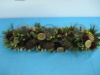 Wholesale LXS0199 40*12*9cm candle holder w/pinecone/pine needle/berry,nat/green
