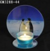 Wholesale glass candle holder with mirror