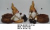 Wholesale 2asst santa with candle holder in polyresin for christmas ornaments and decorations)