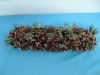 Wholesale LXS0202 40*12*9cm candle holder w/berry/pine needle/twig/ice,red/green