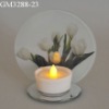 Wholesale glass candle holder with mirror