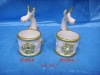 Wholesale Small ceramic candleholder with reindeer