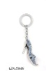Wholesale personalized blue rhinestone high-heeled shoe key tag