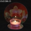 Wholesale glass candle holder with mirror