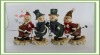 Wholesale four set wooden style snow man