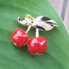Wholesale fashion enamel cherry charms, fashion gold plated jewelry