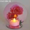 Wholesale glass candle holder with mirror