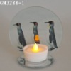 Wholesale glass candle holder with mirror