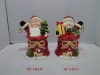 Wholesale X'mas ceramic santa candlestick